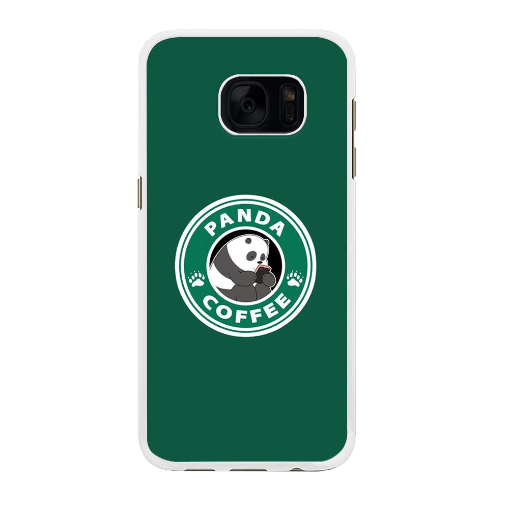 Panda Coffee Samsung Galaxy S7 Edge Case-Rubber / White (2D Case)-Xtracase