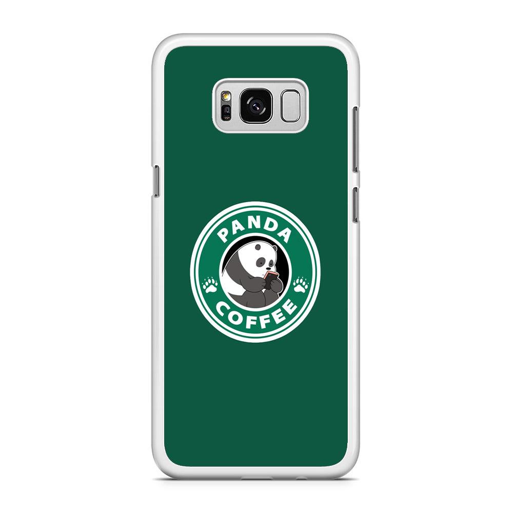 Panda Coffee Samsung Galaxy S8 Case-Rubber / White (2D Case)-Xtracase
