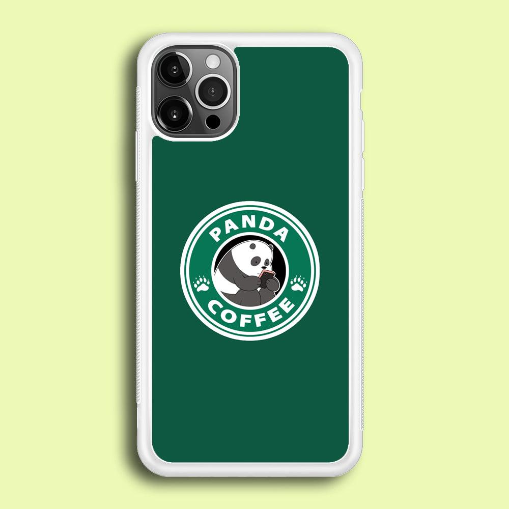 Panda Coffee iPhone 12 Pro Case-Rubber / White (2D Case)-Xtracase
