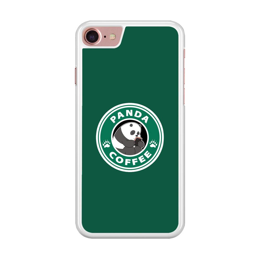 Panda Coffee iPhone 8 Case-Rubber / White (2D Case)-Xtracase