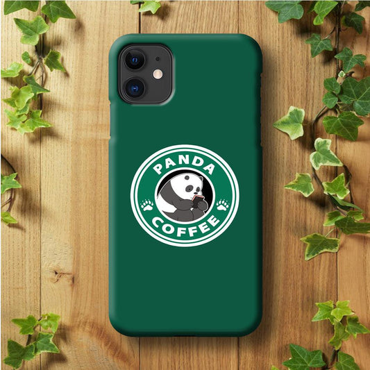 Panda Coffee iPhone 11 Case-Plastic / Full Wrap (3D Case)-Xtracase