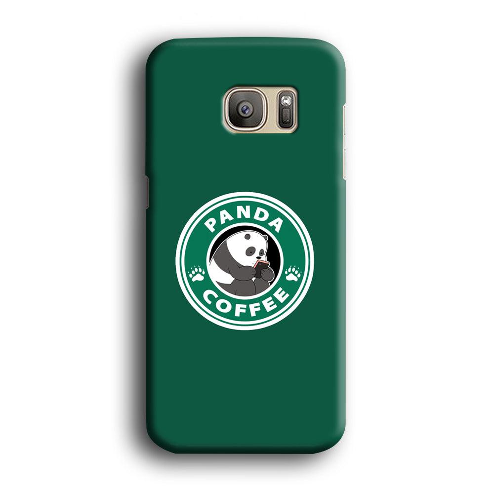 Panda Coffee Samsung Galaxy S7 Edge Case-Plastic / Full Wrap (3D Case)-Xtracase