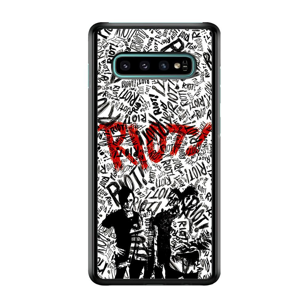 Paramore Riot! Samsung Galaxy S10 Case-Rubber / White (2D Case)-Xtracase