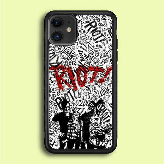 Paramore Riot! iPhone 12 Case-Rubber / Black (2D Case)-Xtracase