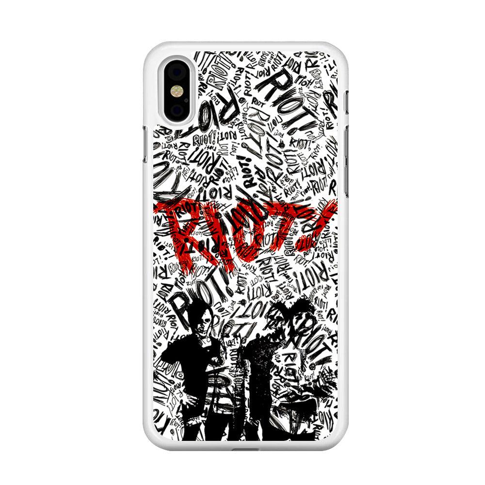 Paramore Riot! iPhone X Case-Rubber / White (2D Case)-Xtracase