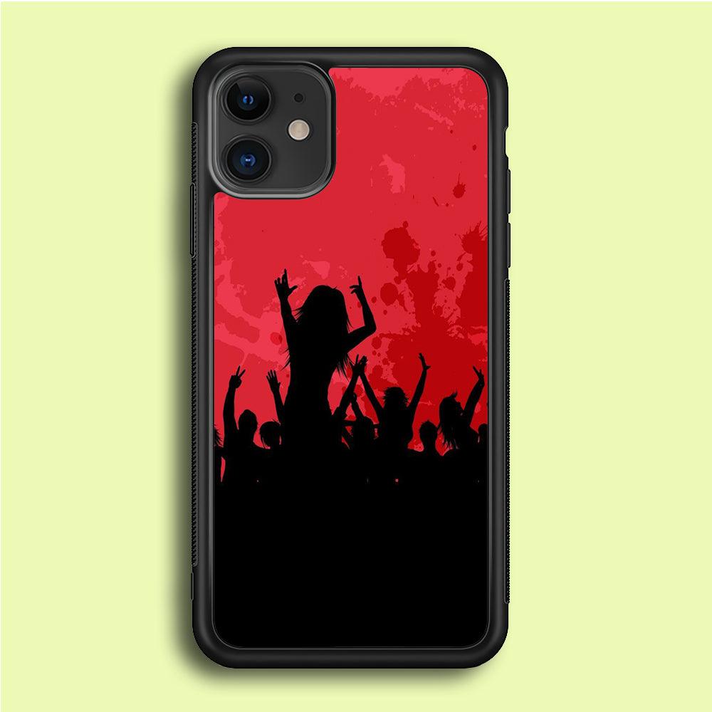 Party Silhouette iPhone 12 Case-Rubber / Black (2D Case)-Xtracase
