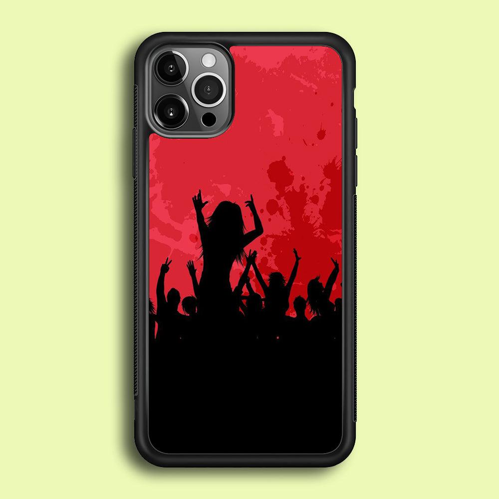 Party Silhouette iPhone 12 Pro Case-Rubber / Black (2D Case)-Xtracase