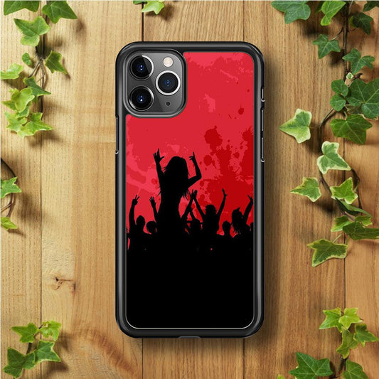 Party Silhouette iPhone 11 Pro Case-Rubber / Black (2D Case)-Xtracase
