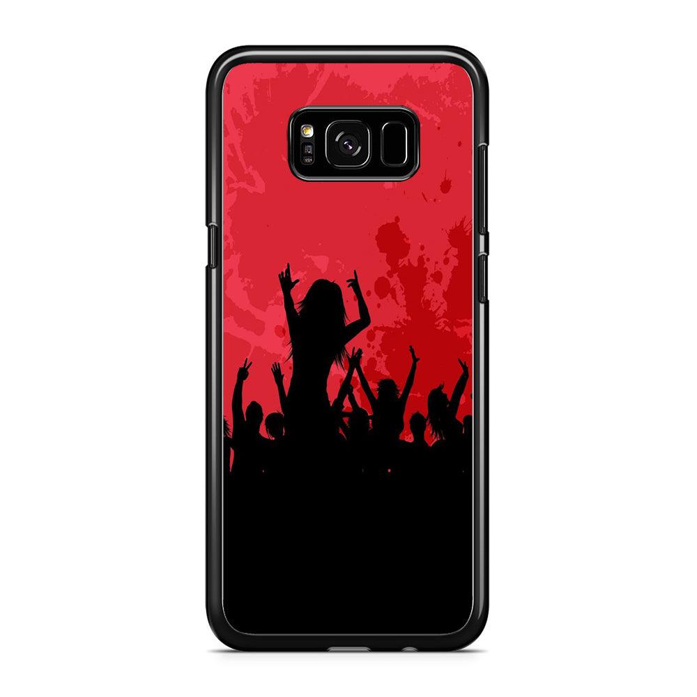 Party Silhouette Samsung Galaxy S8 Plus Case-Rubber / Black (2D Case)-Xtracase