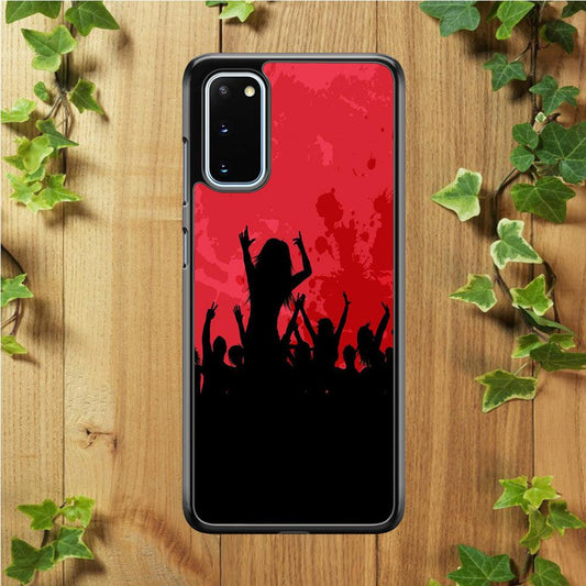 Party Silhouette Samsung Galaxy S20 Case-Rubber / Black (2D Case)-Xtracase