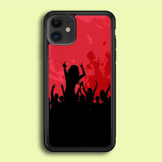 Party Silhouette iPhone 12 Mini Case-Rubber / Black (2D Case)-Xtracase