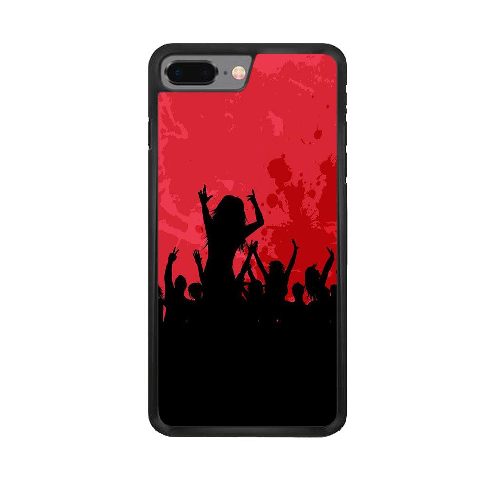 Party Silhouette iPhone 8 Plus Case-Rubber / Black (2D Case)-Xtracase