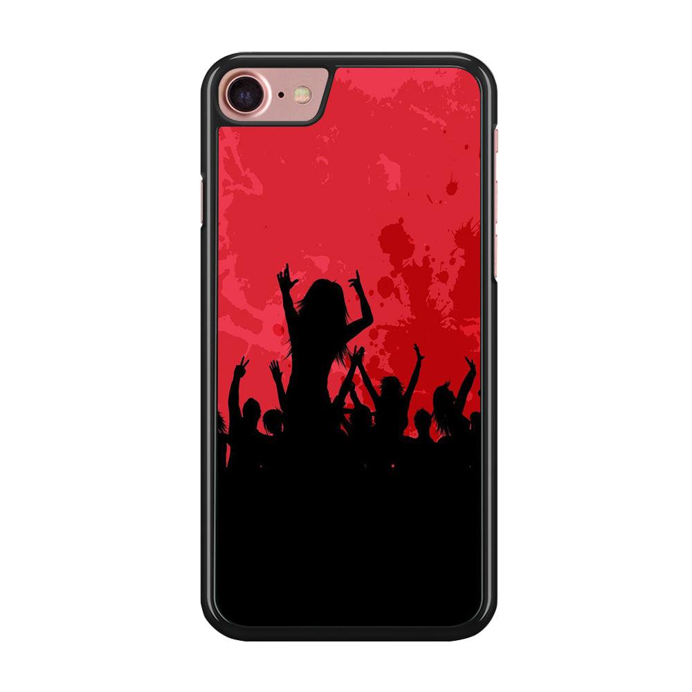 Party Silhouette iPhone 7 Case-Rubber / Black (2D Case)-Xtracase