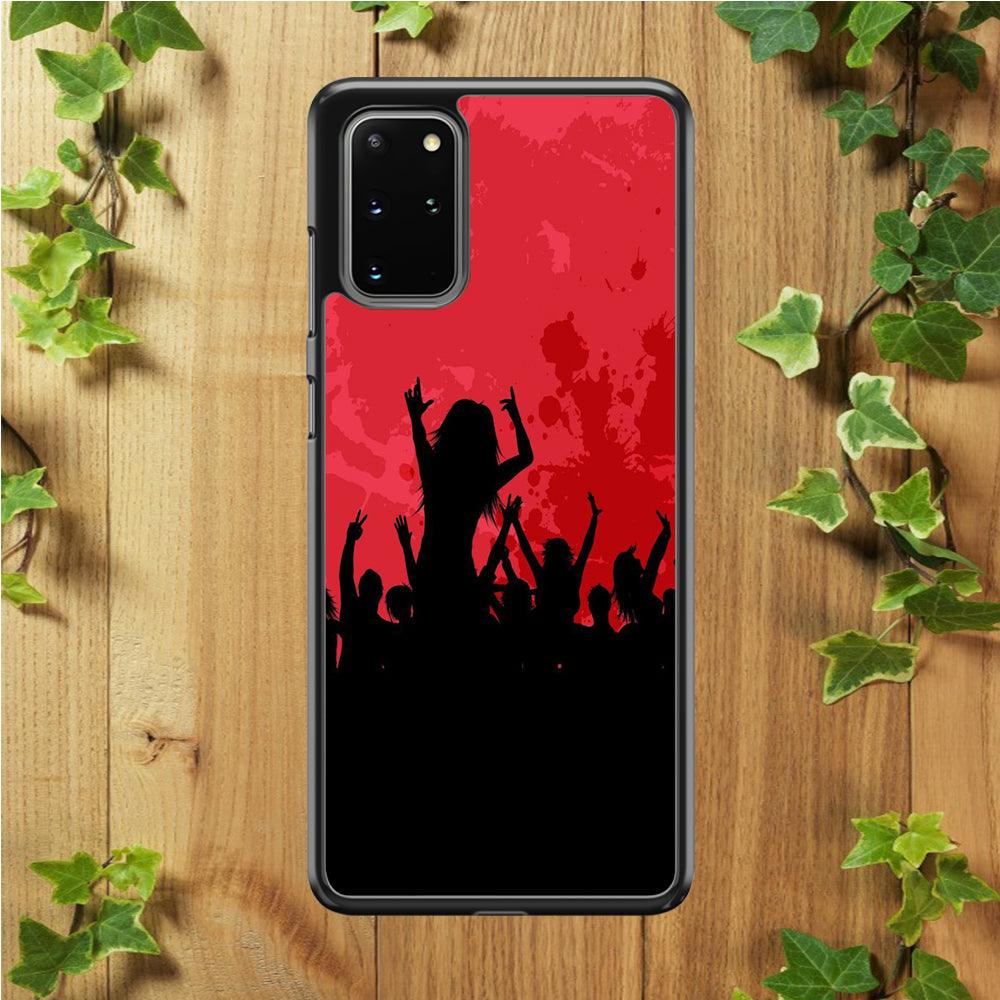 Party Silhouette Samsung Galaxy S20 Plus Case-Rubber / White (2D Case)-Xtracase