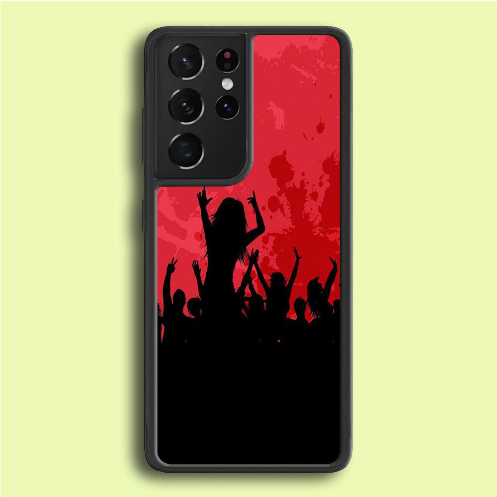 Party Silhouette Samsung Galaxy S21 Ultra Case-Plastic / Full Wrap (3D Case)-Xtracase