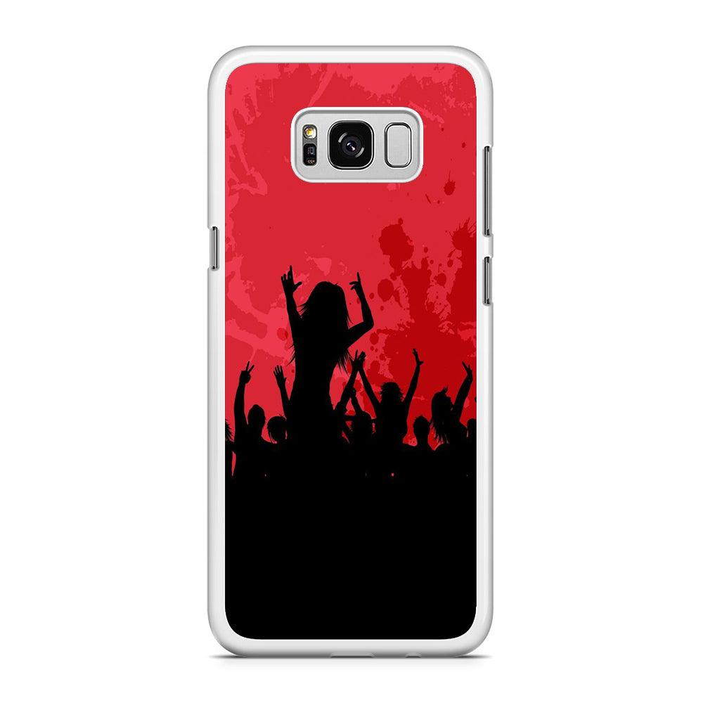 Party Silhouette Samsung Galaxy S8 Plus Case-Rubber / White (2D Case)-Xtracase