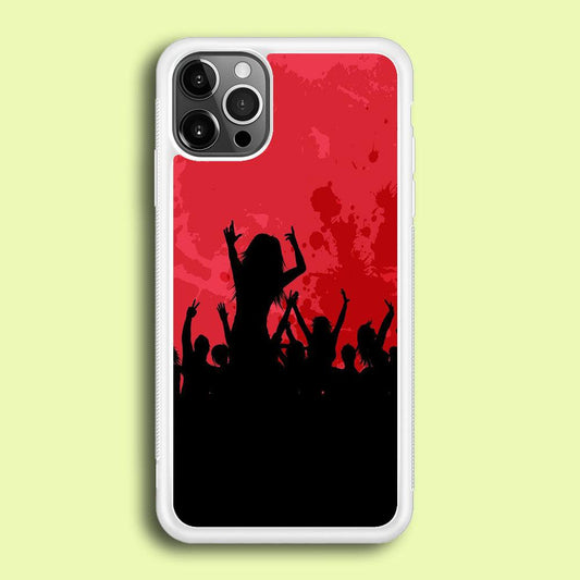 Party Silhouette iPhone 12 Pro Case-Rubber / White (2D Case)-Xtracase