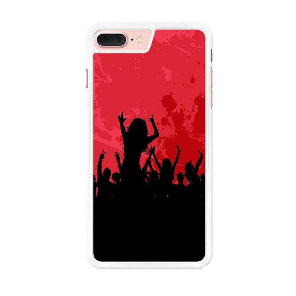 Party Silhouette iPhone 8 Plus Case-Rubber / White (2D Case)-Xtracase
