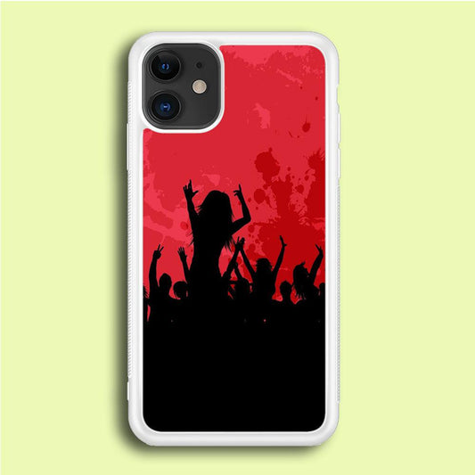 Party Silhouette iPhone 12 Case-Rubber / White (2D Case)-Xtracase