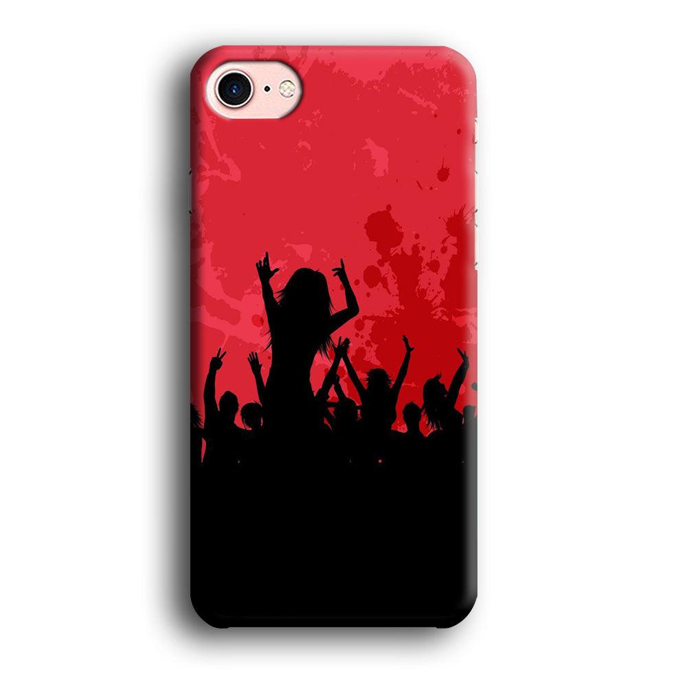 Party Silhouette iPhone 8 Case-Plastic / Full Wrap (3D Case)-Xtracase
