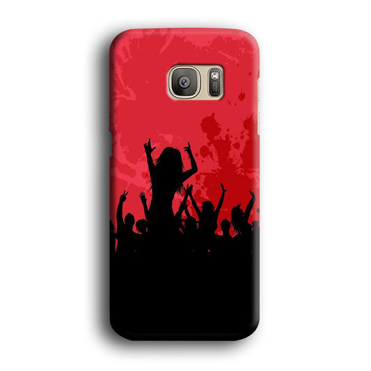 Party Silhouette Samsung Galaxy S7 Edge Case-Plastic / Full Wrap (3D Case)-Xtracase