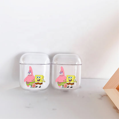 Patrick SpongeBob and Gary Hard Plastic Protective Clear Case Cover For Apple Airpods