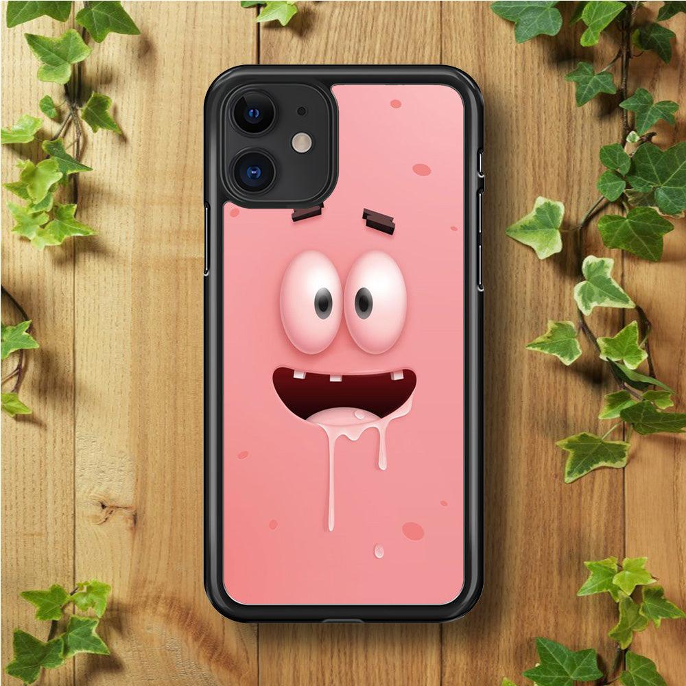 Patrick Star smiling face iPhone 11 Case-Rubber / Black (2D Case)-Xtracase