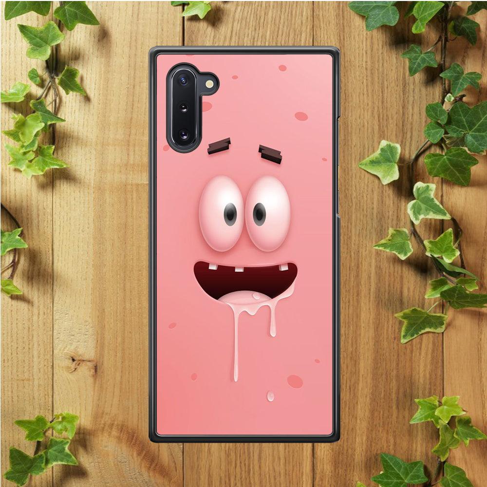 Patrick Star smiling face Samsung Galaxy Note 10 Case-Rubber / White (2D Case)-Xtracase