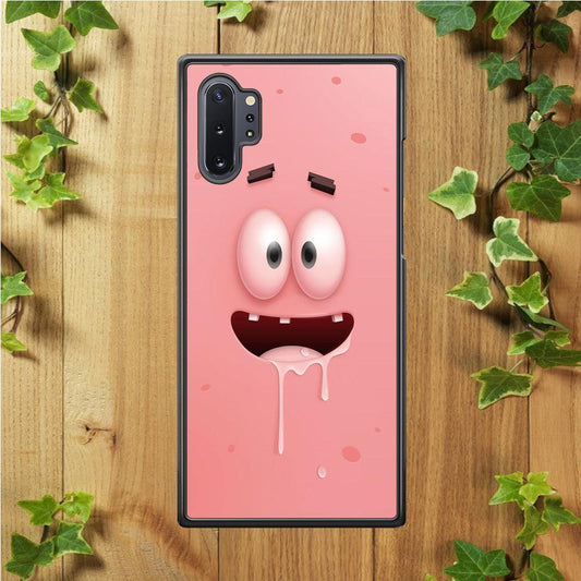 Patrick Star smiling face Samsung Galaxy Note 10 Plus Case-Rubber / White (2D Case)-Xtracase