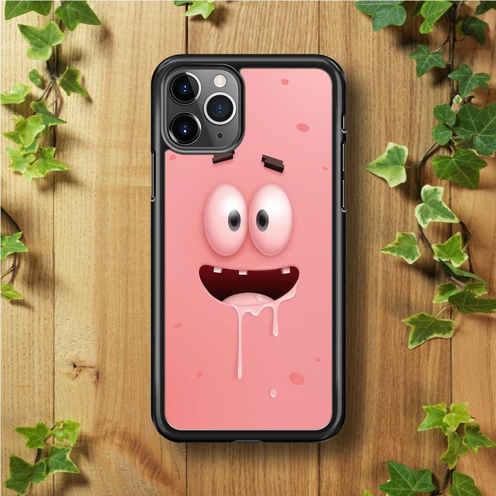 Patrick Star smiling face iPhone 11 Pro Max Case-Rubber / Black (2D Case)-Xtracase