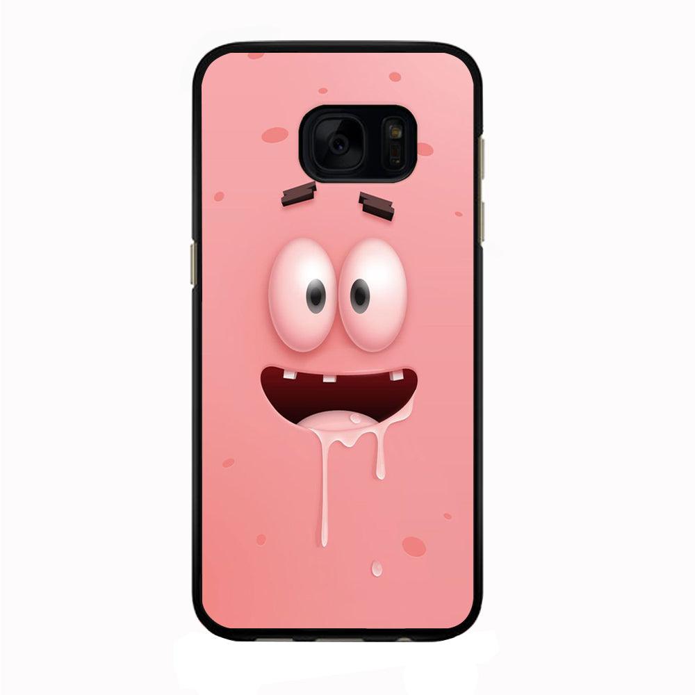 Patrick Star smiling face Samsung Galaxy S7 Edge Case-Rubber / Black (2D Case)-Xtracase