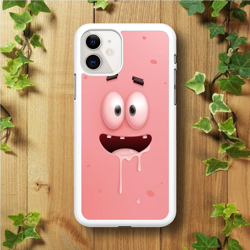 Patrick Star smiling face iPhone 11 Case-Rubber / White (2D Case)-Xtracase