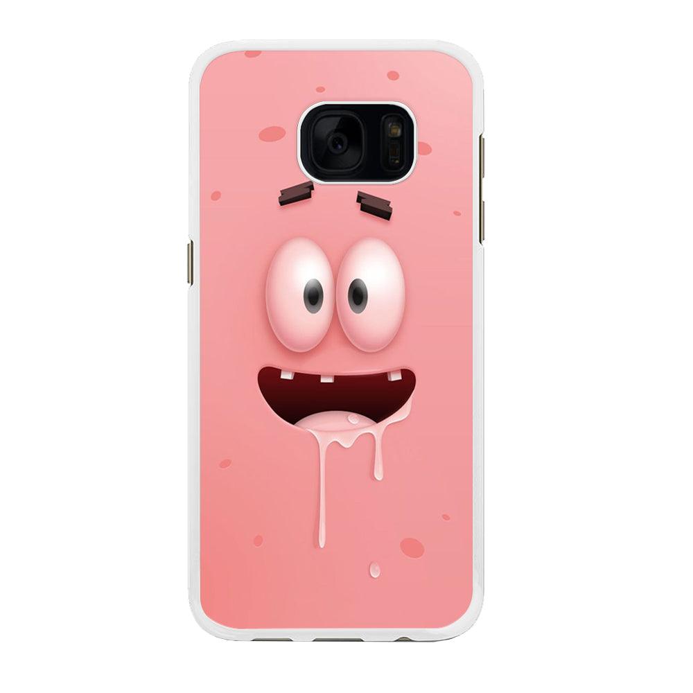 Patrick Star smiling face Samsung Galaxy S7 Edge Case-Rubber / White (2D Case)-Xtracase