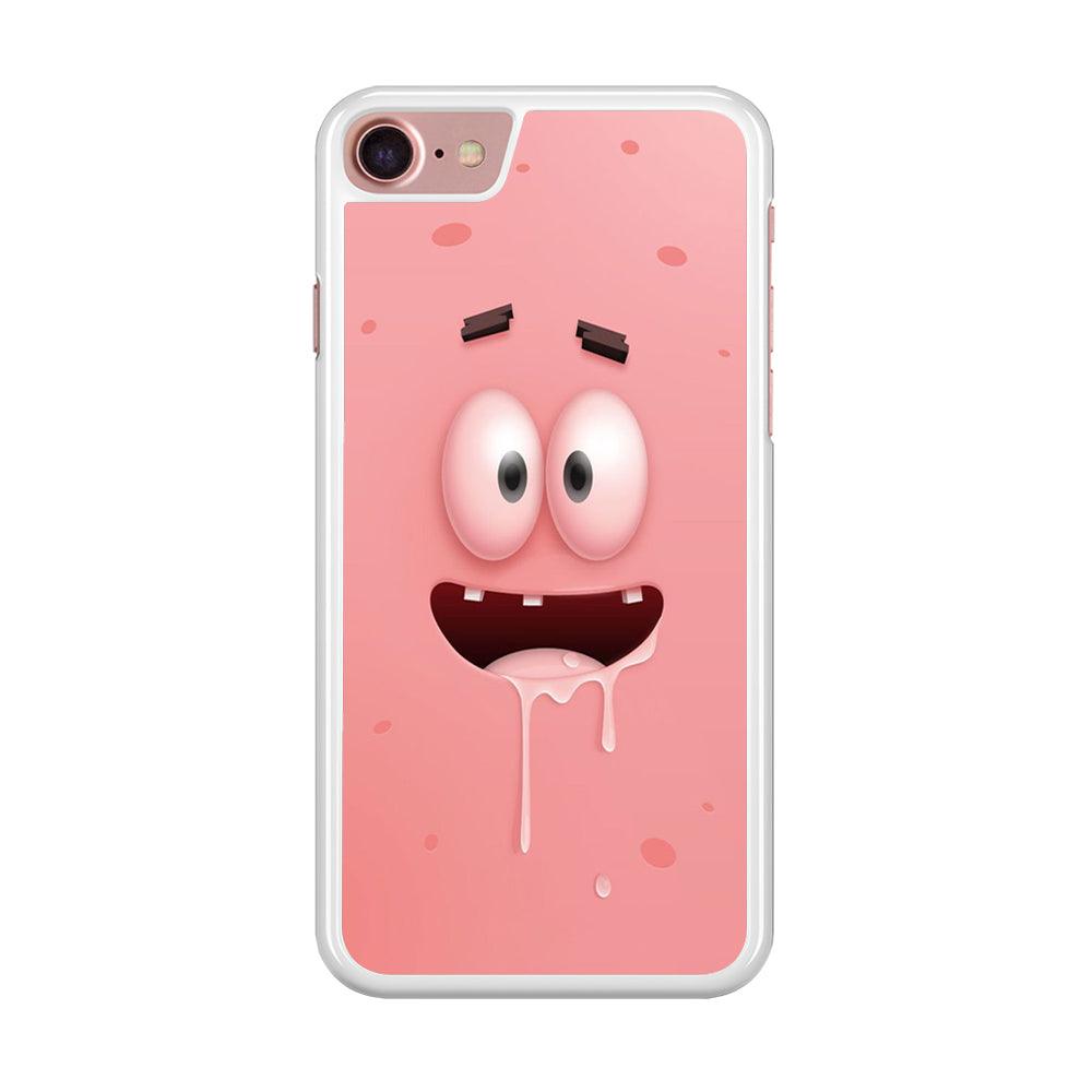 Patrick Star smiling face iPhone 7 Case-Rubber / White (2D Case)-Xtracase
