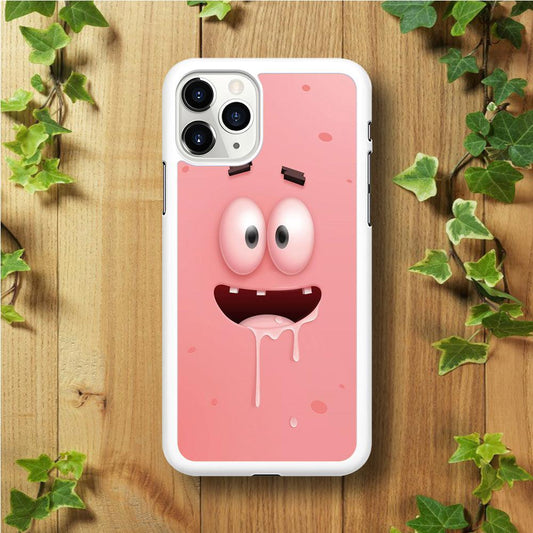 Patrick Star smiling face iPhone 11 Pro Case-Rubber / White (2D Case)-Xtracase