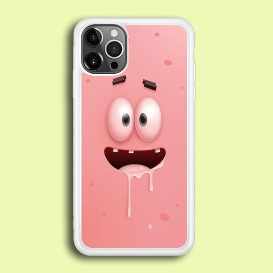 Patrick Star smiling face iPhone 12 Pro Case-Rubber / White (2D Case)-Xtracase