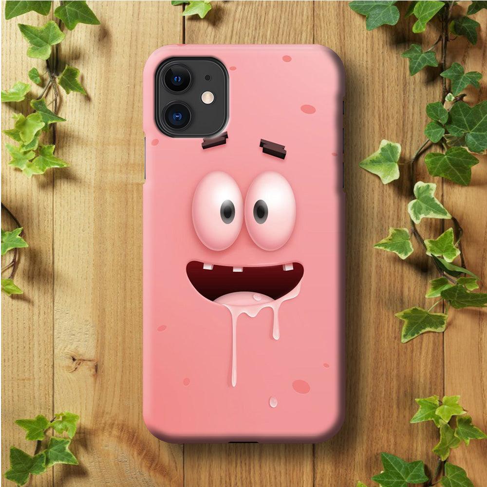 Patrick Star smiling face iPhone 11 Case-Plastic / Full Wrap (3D Case)-Xtracase