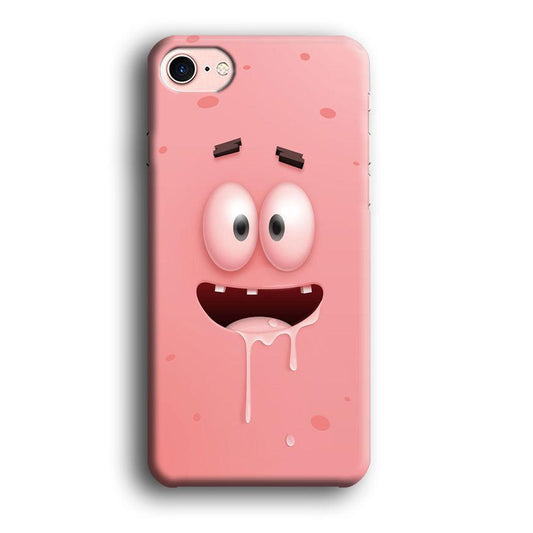 Patrick Star smiling face iPhone 8 Case-Plastic / Full Wrap (3D Case)-Xtracase