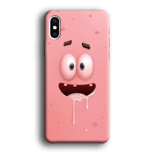 Patrick Star smiling face iPhone X Case-Plastic / Full Wrap (3D Case)-Xtracase