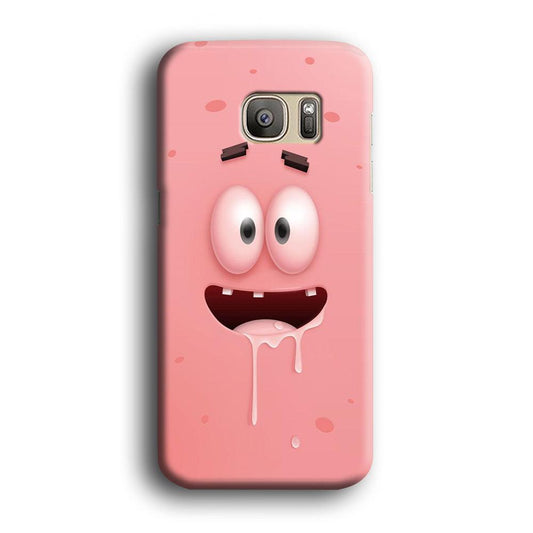 Patrick Star smiling face Samsung Galaxy S7 Edge Case-Plastic / Full Wrap (3D Case)-Xtracase
