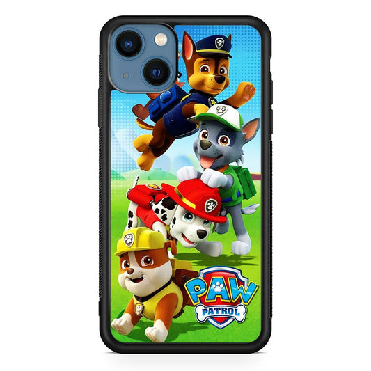 Paw Patrol Five Dogs iPhone 13 Mini Case-Rubber / Black (2D Case)-Xtracase