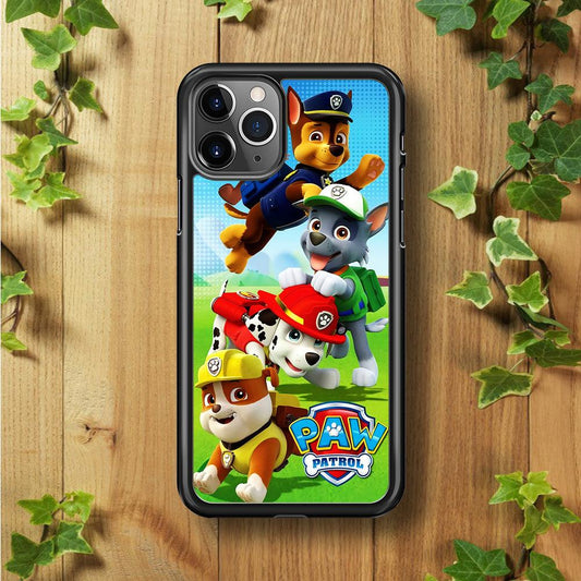 Paw Patrol Five Dogs iPhone 11 Pro Case-Rubber / Black (2D Case)-Xtracase