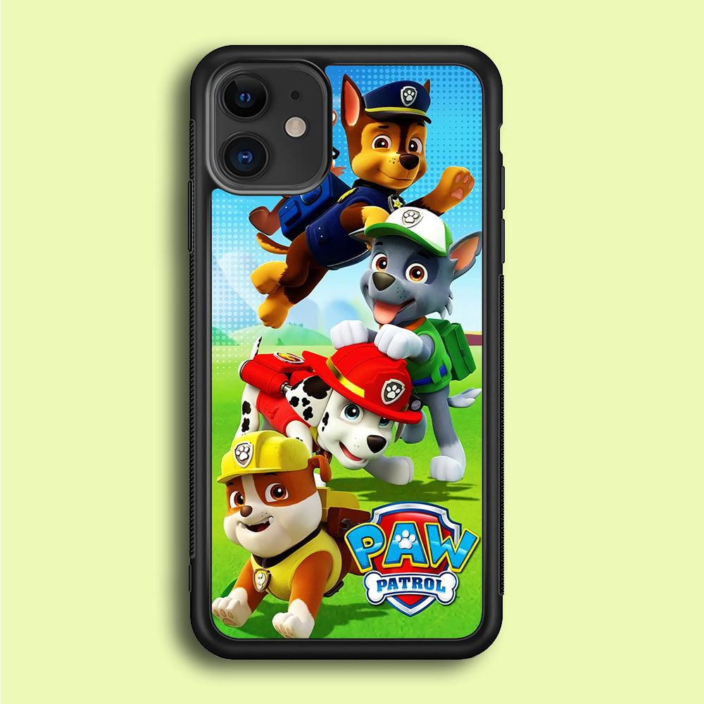 Paw Patrol Five Dogs iPhone 12 Case-Rubber / Black (2D Case)-Xtracase