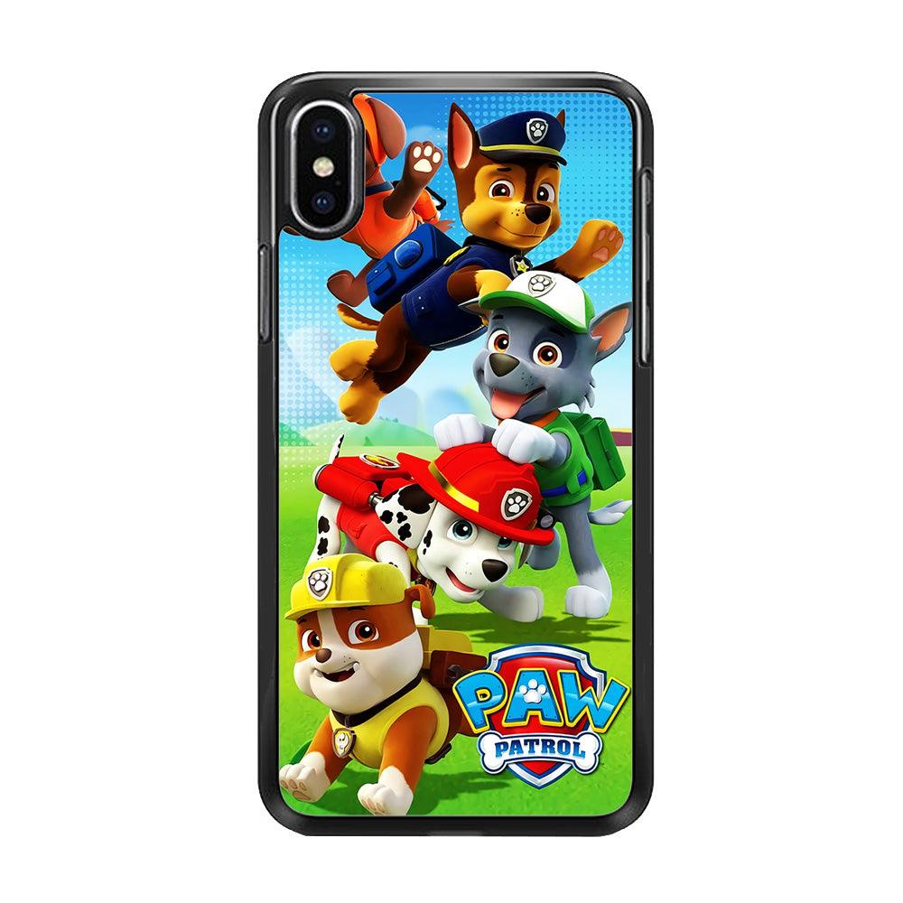 Paw Patrol Five Dogs iPhone X Case-Rubber / Black (2D Case)-Xtracase