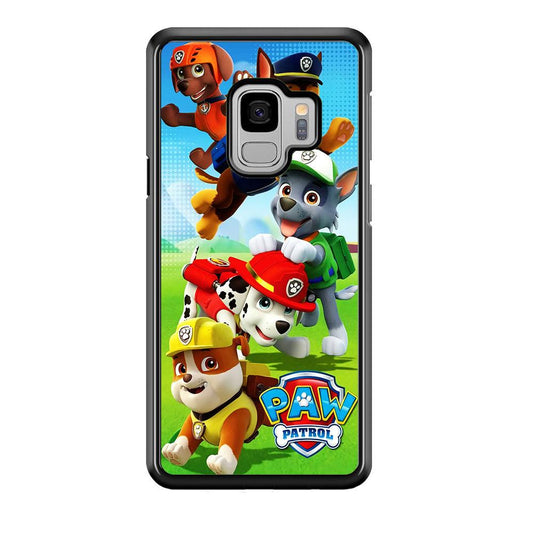 Paw Patrol Five Dogs Samsung Galaxy S9 Case-Rubber / White (2D Case)-Xtracase