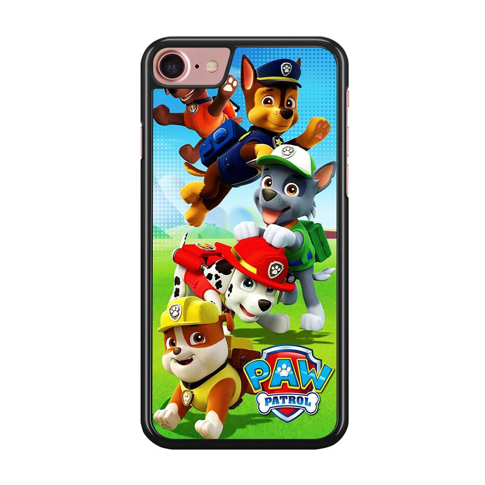 Paw Patrol Five Dogs iPhone SE 2020 Case-Rubber / Black (2D Case)-Xtracase