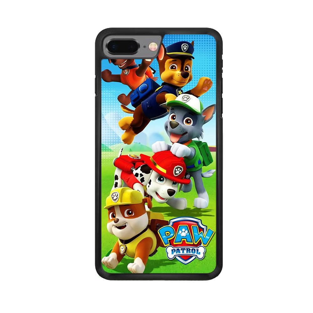 Paw Patrol Five Dogs iPhone 7 Plus Case-Rubber / Black (2D Case)-Xtracase