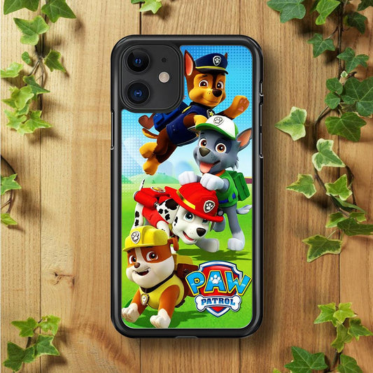 Paw Patrol Five Dogs iPhone 11 Case-Rubber / Black (2D Case)-Xtracase