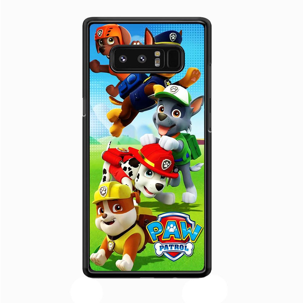 Paw Patrol Five Dogs Samsung Galaxy Note 8 Case-Rubber / Black (2D Case)-Xtracase