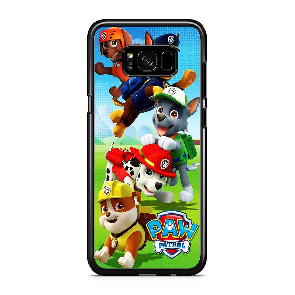 Paw Patrol Five Dogs Samsung Galaxy S8 Case-Rubber / Black (2D Case)-Xtracase